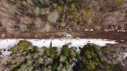 forest road top view