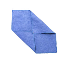 Blue cloth napkin on a white background.