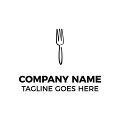 Fototapeta na wymiar simple logo design food fork