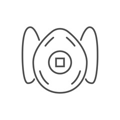 FFP2 medical mask related vector thin line icon. Isolated on white background. Editable stroke. Vector illustration.