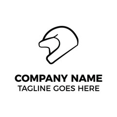 simple logo design line helmet