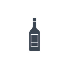 Wine bottle related vector glyph icon. Isolated on white background. Vector illustration.