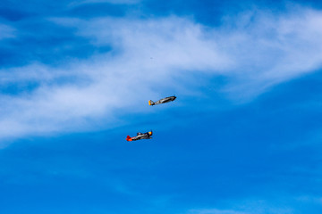 American and German fighter plane flying in Tablada