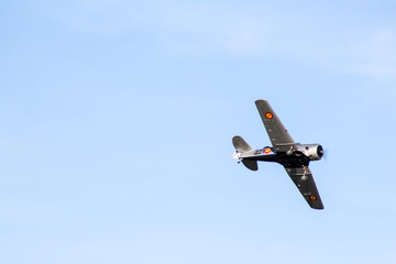 Ancient model airplane flying in Tablada