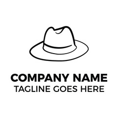 simple logo design line hat