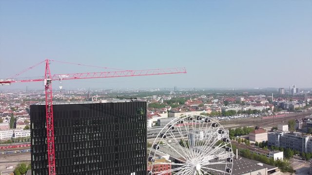 MunichEastpark (Ostpark) Flyer Wheel from the air