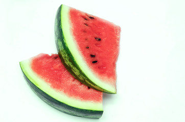 sliced ​​watermelon on a white isolated background, ​watermelon