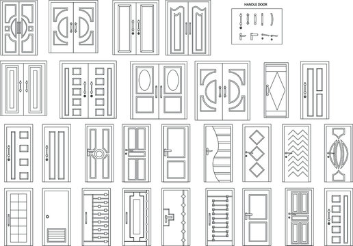 set of vector icons. Door icon. front view door.
