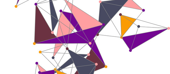 Line points connections, triangular technology design. Abstract geometric background