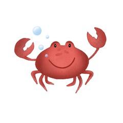 Illustration for children. Cute crab.
