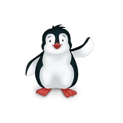 Illustration for children. Cute penguin.