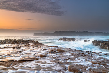 Coastal Sunrise Seascape from Rock Platform