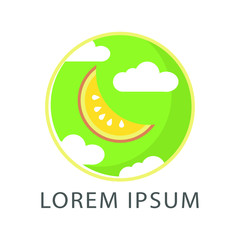 Passion Fruit fresh modern logo vector illustration. Vegan food Vector