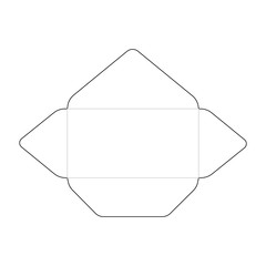 Simple envelope design, trim scheme on white