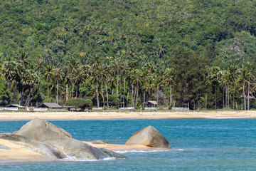 Rocks on the coast at Khea Khea Beach, Pattani, Thailand