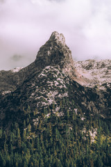 Germany Bavaria Nature Alps Mountains. Funtensee. Funny mountain peak against the sky