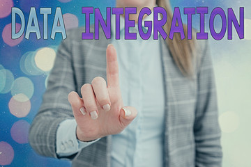 Handwriting text writing Data Integration. Conceptual photo combination of technical and business processes to combine