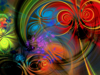 rainbow abstract fractal background 3d rendering illustration