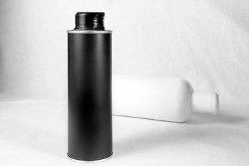 black and white spray bottle monochrome