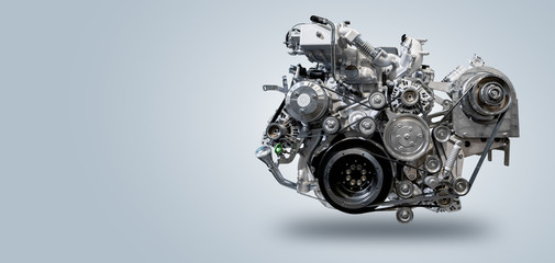 Fototapeta Diesel engine on gray background obraz