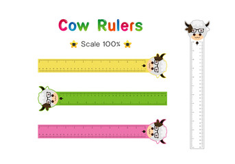 ulers Inch and metric rulers Vector isolated set