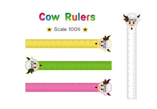 ulers Inch and metric rulers Vector isolated set
