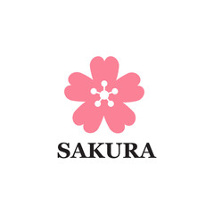Sakura flower icon logo design template
