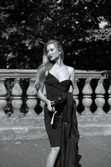 Glamorous model with long hair