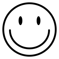 Happy emoticon smile face isolated on white background.  Vector character icon