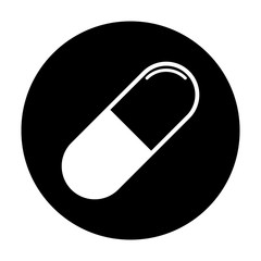 Medicine pill flat capsule icon. Vector sign isolated on white background. Pharmacy illustration
