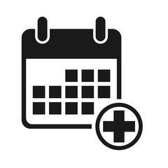 Calendar icon, date event symbol isolated on white background. Vector web button