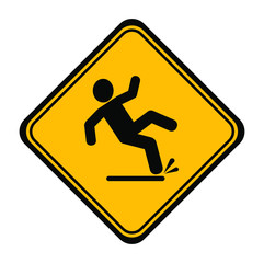 wet floor sign on white background