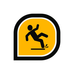 wet floor sign on white background