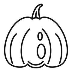 Face pumpkin icon. Outline face pumpkin vector icon for web design isolated on white background