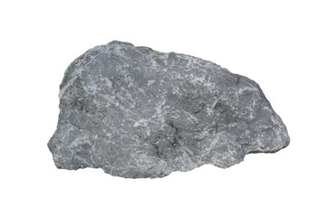 Macro shooting of  limestone rock isolated on white background.