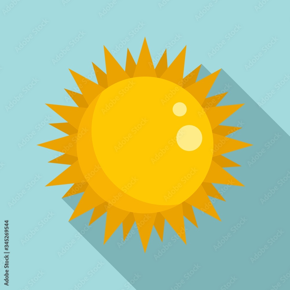 Sticker summer sun icon. flat illustration of summer sun vector icon for web design