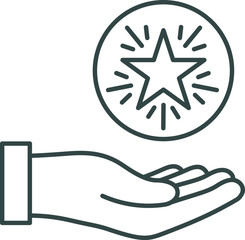 Obraz premium icon, hand with profile 