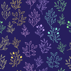 Texture with flowers and plants. Floral ornament. Original flowers pattern.