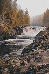 Kivach waterfall in Karelia, Russia