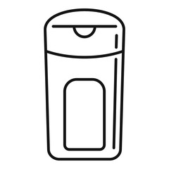 Sunscreen cream bottle icon. Outline sunscreen cream bottle vector icon for web design isolated on white background