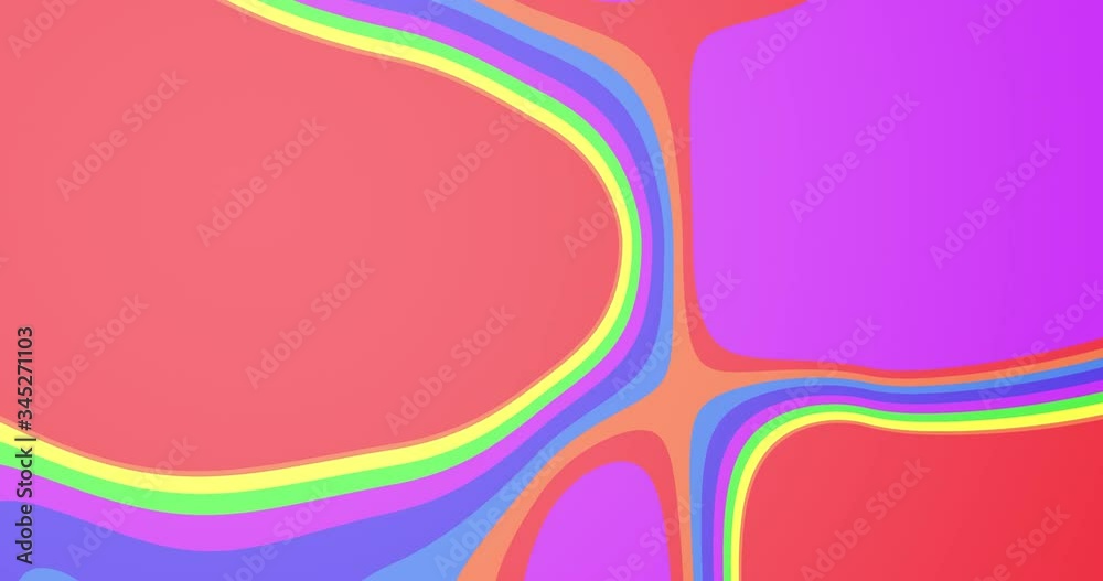 Poster liquid colorful loop animation. soft rounded shapes. rainbow colors. flat abstract animation. digita