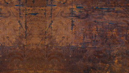 Dark rusty scratched pattern grunge metal tiles texture background