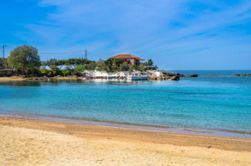 Stoupa is a seaside village of Mani,located along two bays with sandy beaches.In the famous beach of Kalogria Nikos Kazantzakis was inspired and wrote the uniqe novel “Life and Times of Alexis Zorbas