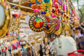 handmade girl ornaments, the art of India from Surajkund handicraft fair
