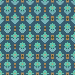 Decorative pattern with  square end 
triangular pixel mosaic. The ornament. Abstract flower texture designs can be used for backgrounds, textile, wallpapers, gift wrapping, templates, and tile. Vector