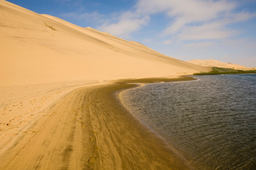 Fototapeta na wymiar sand dunes in sandwich harbour namibia