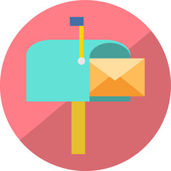 Mailbox vector icon, envelope in mailbox illustration color