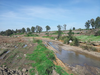 Fototapeta na wymiar Elharash River Before construction, maintenance
