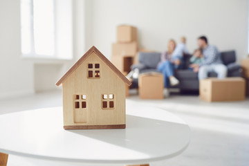 The concept of moving a new home housing apartment construction mortgage rental.