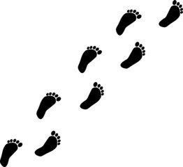 Human feet silhouette vector icon